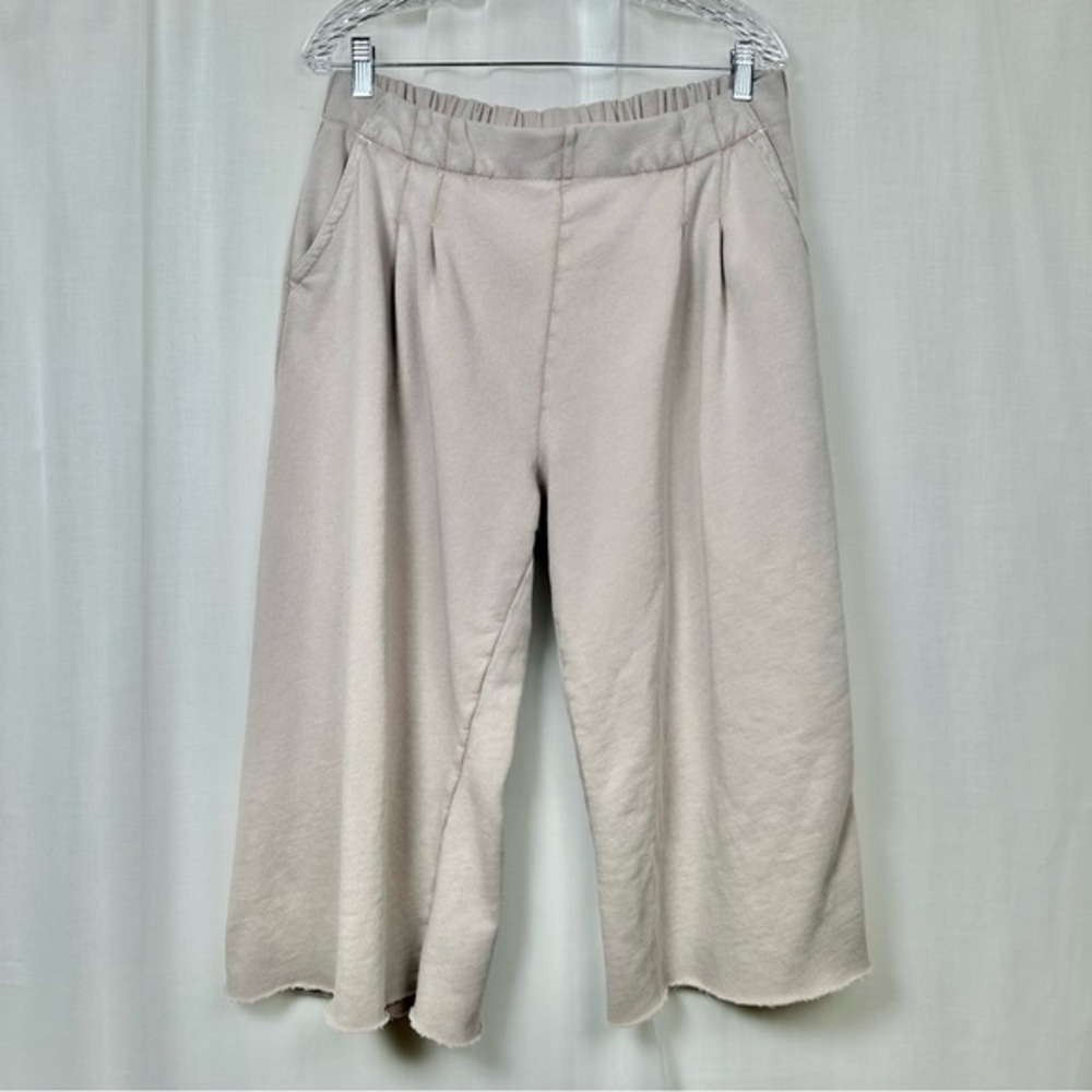 Aerie Street Trousers L Wide Leg French Terry Custom Cropped‎ to ~20 Inseam